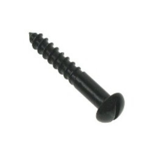 Round Head Black Japanned Slotted Woodscrews