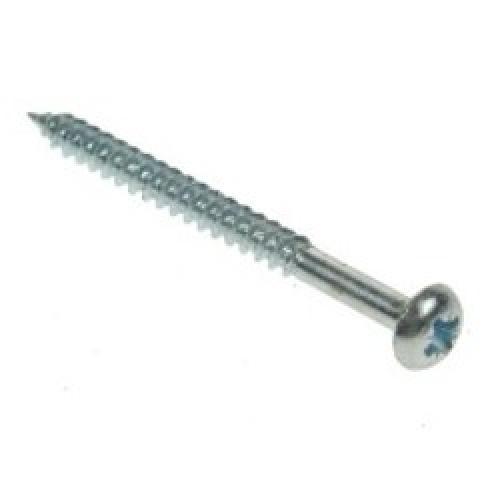 Twinthread Round Head Pozi BZP Woodscrews